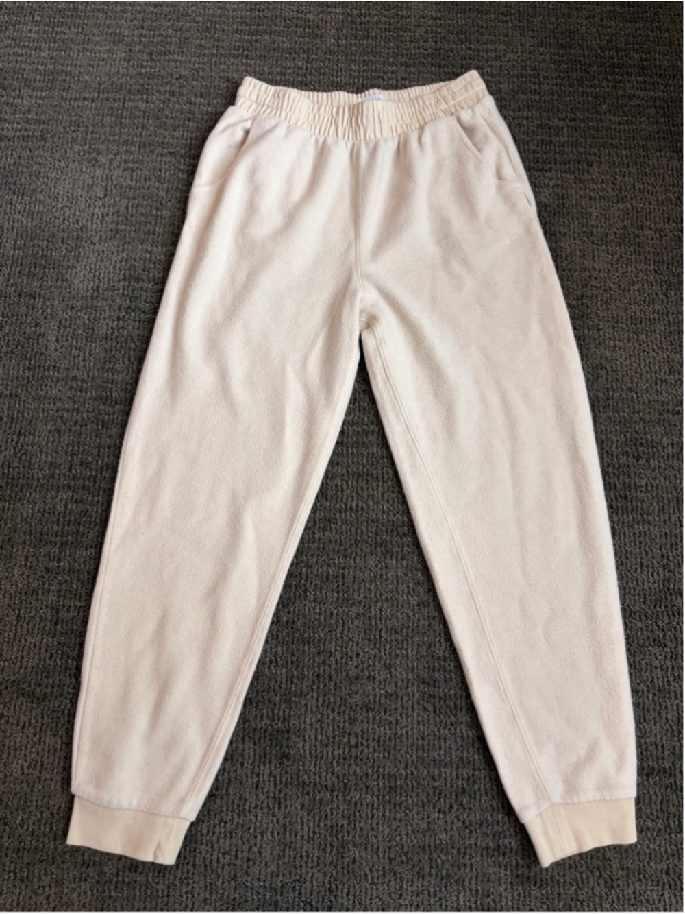 Feat Clothing BlanketBlend Fleece Joggers Size Medium Cream Off-White